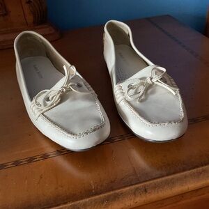 Karen Scott Cream Loafers with Bow Accent
